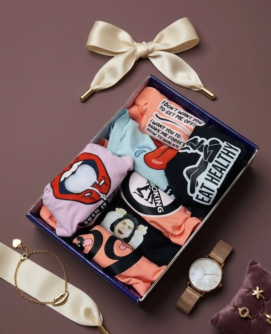 10 Pcs Funny Dirty Printed Thong Set