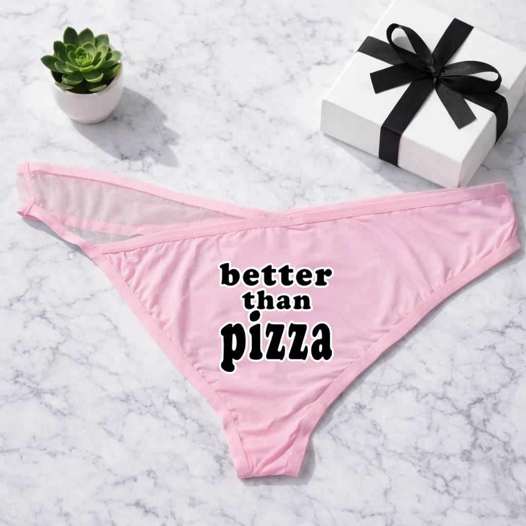 Better Than Pizza Printed Thong