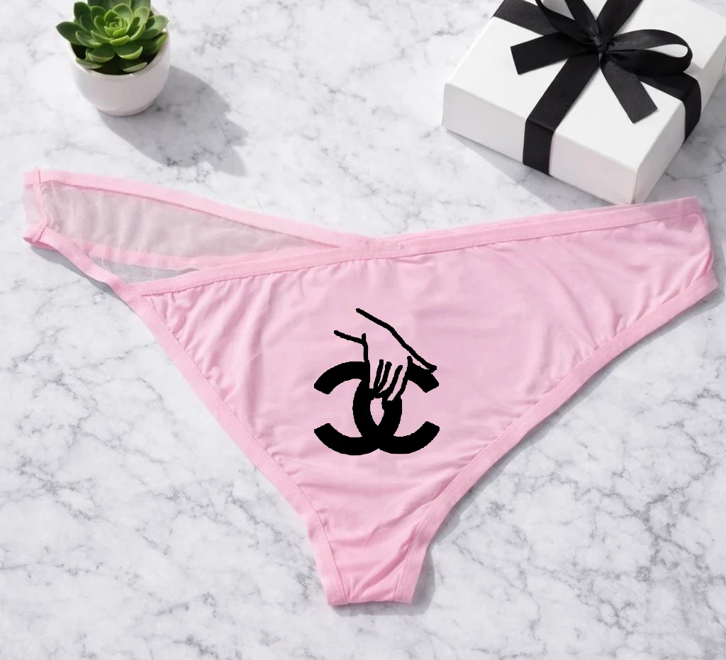 Finger inside printed panty