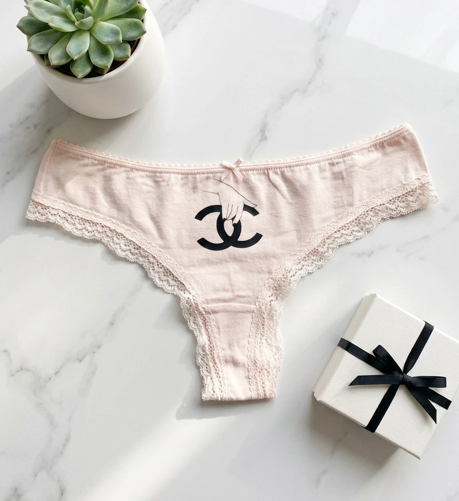 Finger inside printed panty