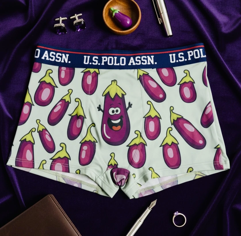 Brinjal printed men's underwear