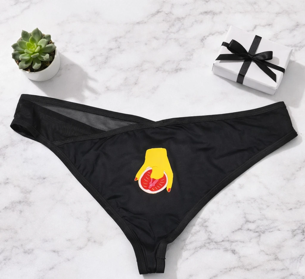 Fingering Printed Thong