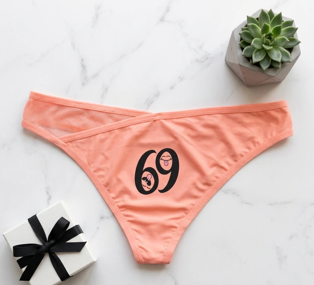 69 Printed Thong