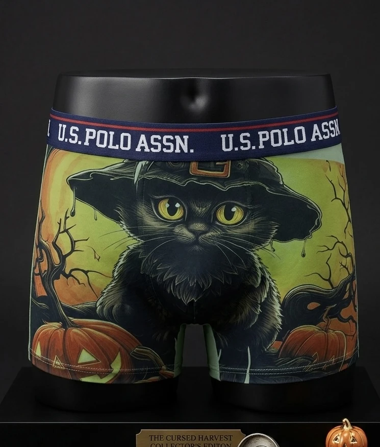 dark Cat printed men's underwear