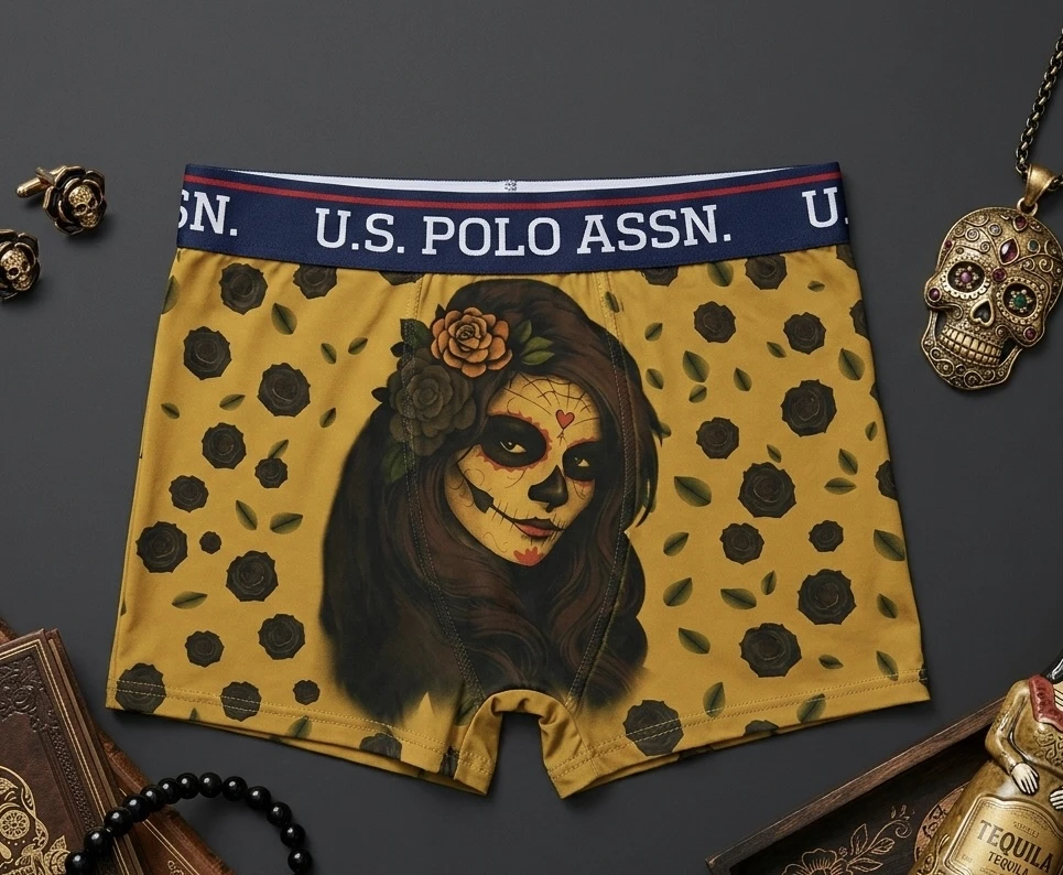 Ghost printed men's underwear yellow