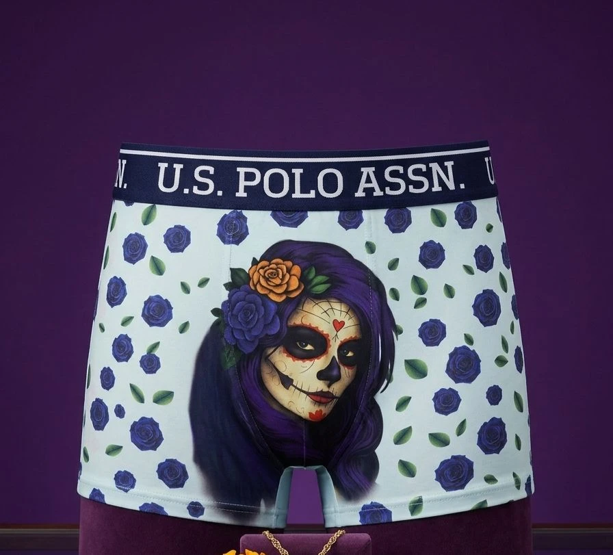 Purple Ghost printed men's underwear