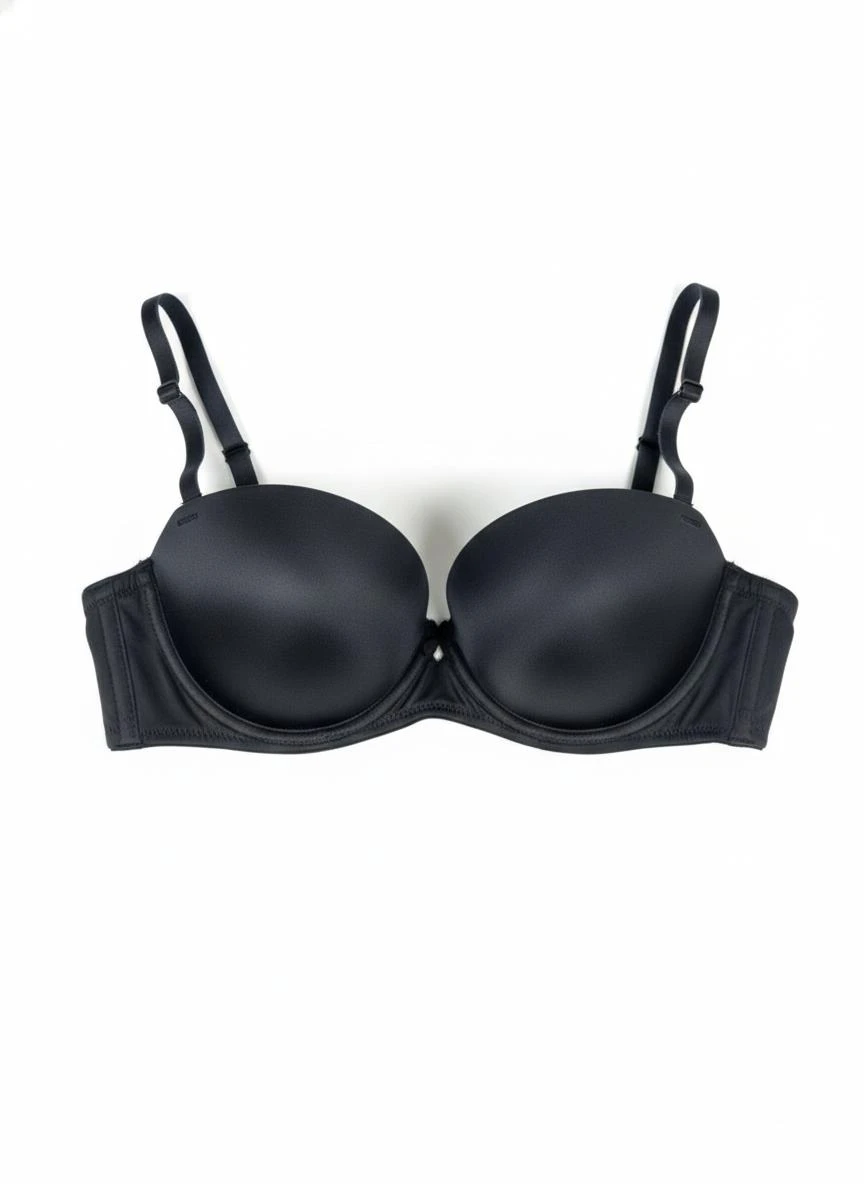 Solid Black Push-up Bra